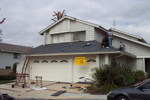 Working on front portion of house