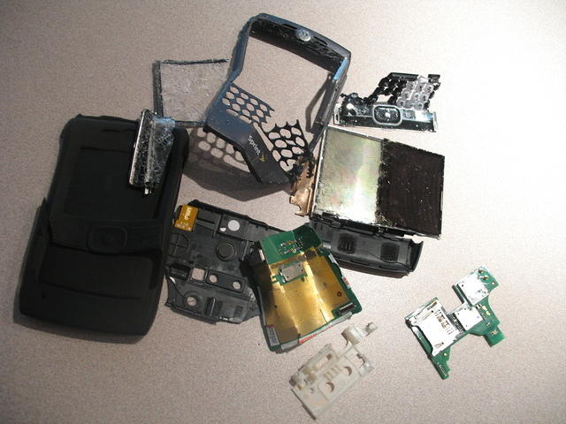 Motorola Q got run over