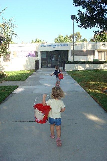 My babies walking into pre school