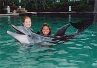 Lisa and I swimming with the dolphins in Hawaii